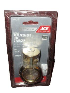Ace 5405212 Replacement Rim Cylinder Lock KW1 Keyway Diecast Brass w/ Keys